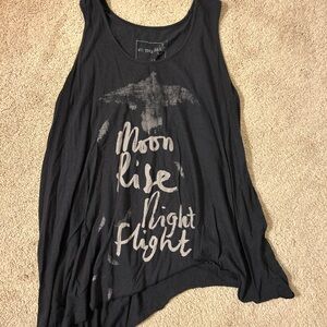 We The Free Black Graphic Tank Top